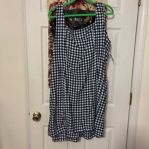 BNWT Old Navy Size XXL Navy and White Gingham Dress